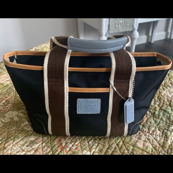 Coach Handbags - Coach Mini Hamptons black nylon Tote 6268